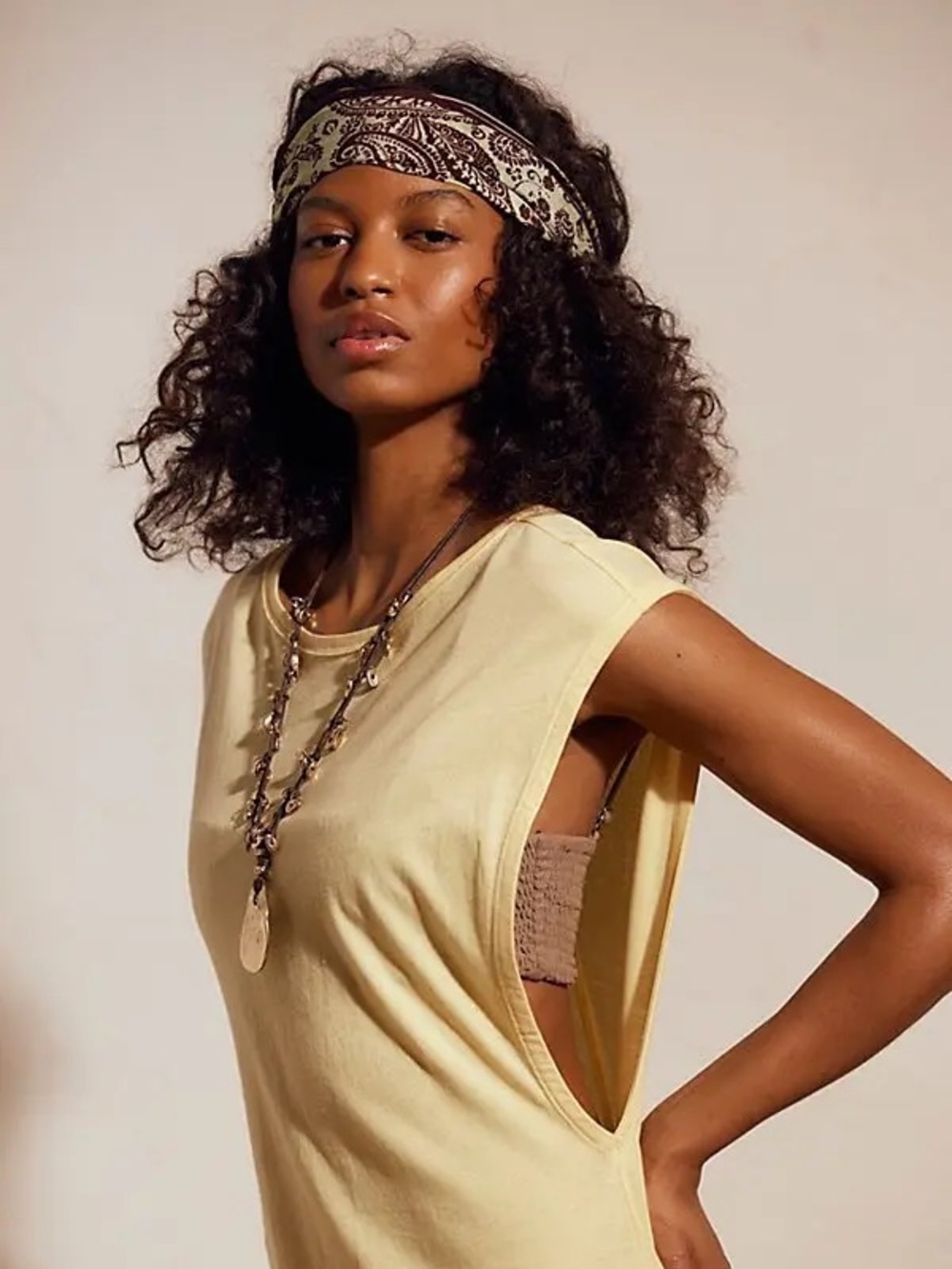 NWT FREE PEOPLE FREE-EST Drift Street Cotton-Jersey Maxi Dress | Solar Lemon $60 - Picture 3 of 5